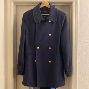 Ralph Lauren navy blue pea coat, 12